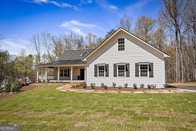 219 Fairview Dr, Morganton, GA 30560 - view of front of home with covered porch and a front lawn