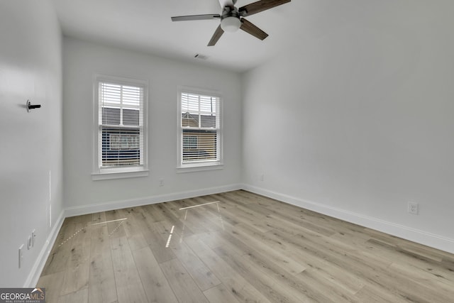 113 Quinn Way, Milton, GA 30004 - spare room with light wood-style flooring, ceiling fan, and baseboards