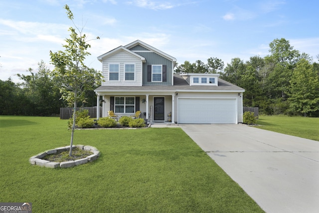 33 Easy St, Guyton, GA 31312 - traditional-style house featuring driveway, a porch, and an attached garage