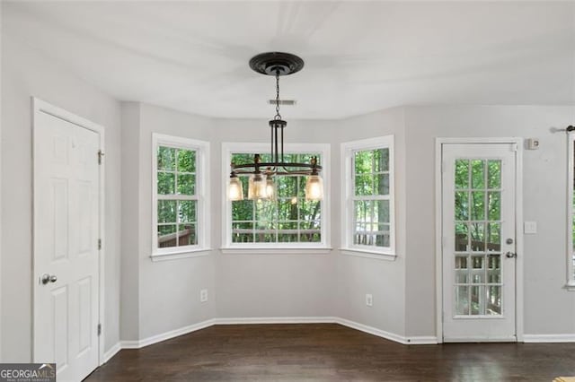 14 Augusta Way, Hiram, GA 30141 - unfurnished dining area featuring dark wood finished floors and baseboards