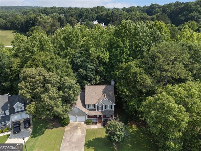 14 Augusta Way, Hiram, GA 30141 - aerial overview of property's location featuring a heavily wooded area