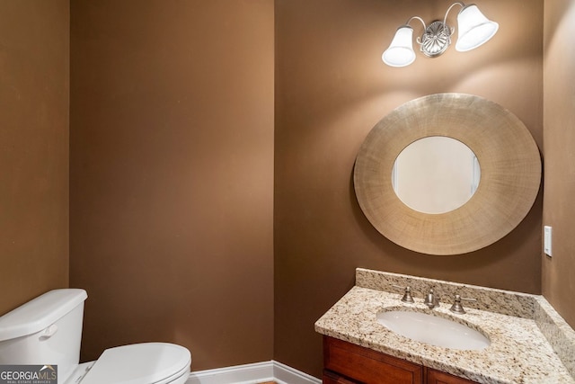 203 Crescent Moon Way, Canton, GA 30114 - half bath with toilet, vanity, and baseboards
