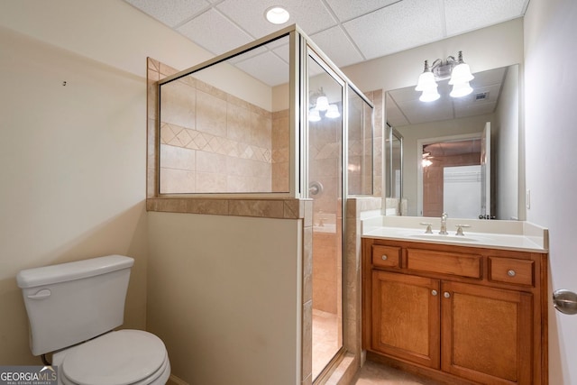 203 Crescent Moon Way, Canton, GA 30114 - bathroom featuring vanity, toilet, and a shower stall