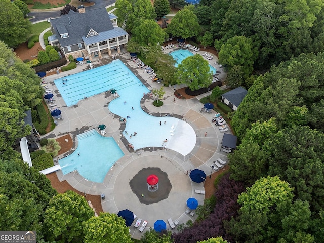 203 Crescent Moon Way, Canton, GA 30114 - drone / aerial view of a pool