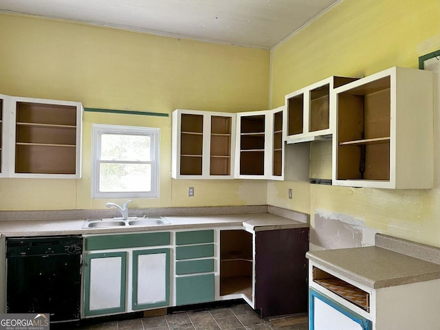 459 Railroad Ave, Flovilla, GA 30216 - kitchen featuring a sink, black dishwasher, and open shelves