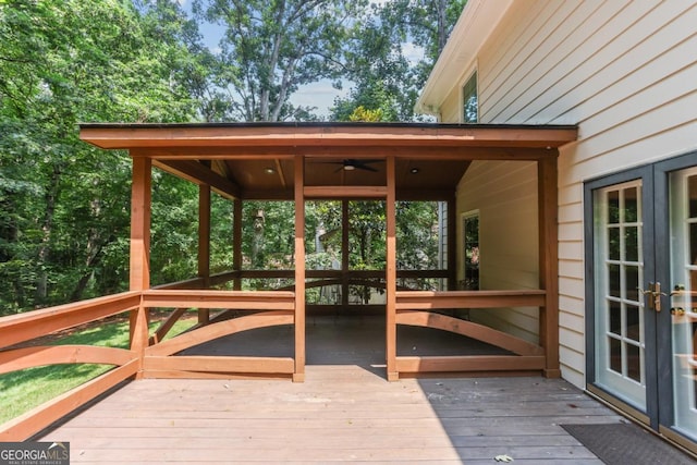 5240 Arrie Way, Atlanta, GA 30360 - deck featuring french doors and ceiling fan