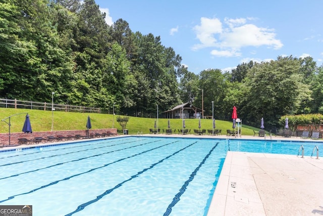 5240 Arrie Way, Atlanta, GA 30360 - community pool with a gazebo and view of wooded area