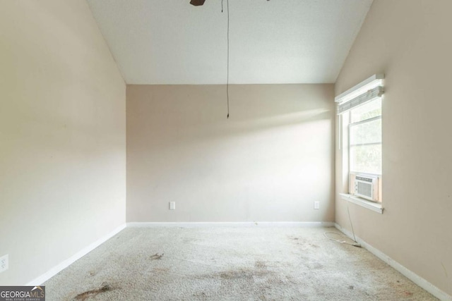 171 Stillwood Dr, Newnan, GA 30265 - carpeted spare room featuring cooling unit, vaulted ceiling, and a ceiling fan