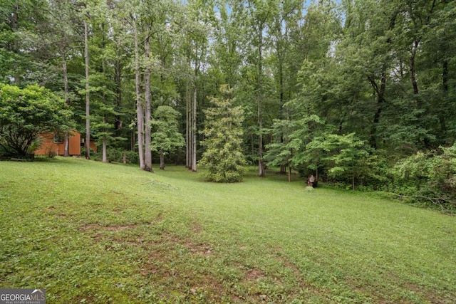 1777 E Gate Trl, Stone Mountain, GA 30087 - view of grassy yard with a wooded view
