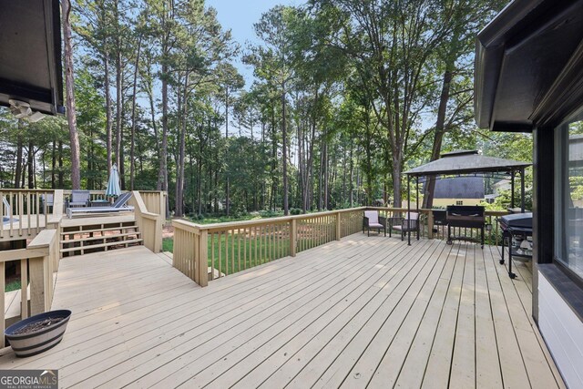 130 Emerald Dr, Mcdonough, GA 30253 - wooden terrace featuring a gazebo