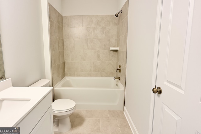 3468 Jasmine Way SW, South Fulton, GA 30331 - full bathroom featuring toilet, vanity, bathtub / shower combination, and tile patterned floors