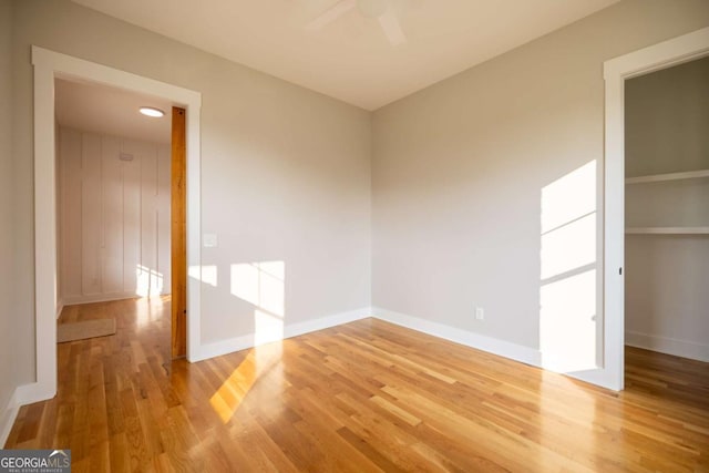982 Wildberry Ct, Jefferson, GA 30549 - empty room with light wood-style flooring, ceiling fan, baseboards, and recessed lighting