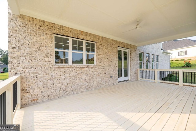 982 Wildberry Ct, Jefferson, GA 30549 - wooden terrace featuring ceiling fan and french doors
