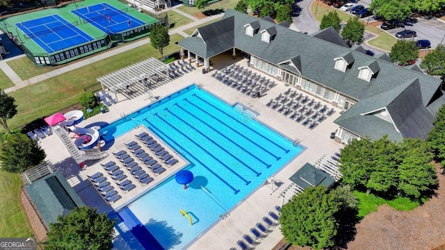 982 Wildberry Ct, Jefferson, GA 30549 - drone / aerial view of a pool area