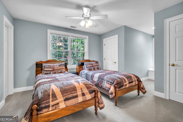 242 Pristine Cv, Hartwell, GA 30643 - carpeted bedroom with baseboards and a ceiling fan