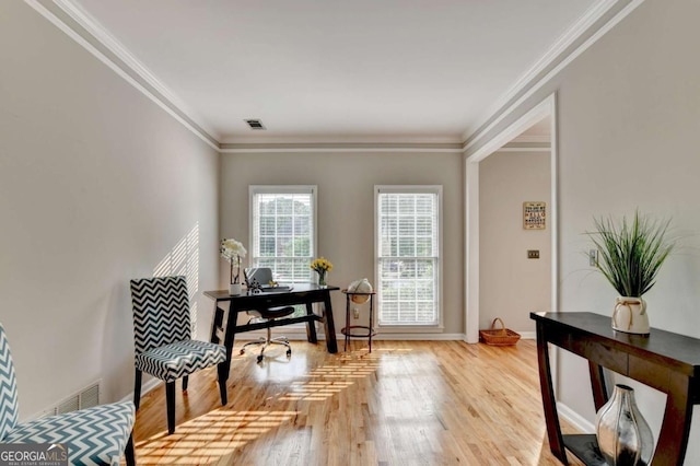 4901 Briarleigh Chase SW, Mableton, GA 30126 - office with crown molding and light wood-style flooring