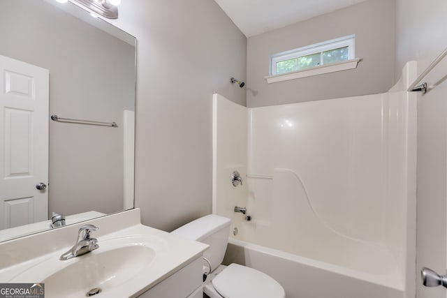 305 Overland Trl, Temple, GA 30179 - bathroom with vanity, toilet, and tub / shower combination