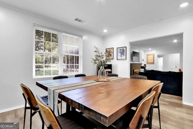 766 Blanton Blvd, Macon, GA 31210 - dining space featuring light wood-style floors, ornamental molding, recessed lighting, and baseboards
