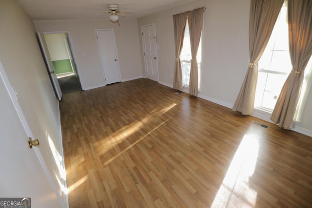 1116 David Newton Rd, Norman Park, GA 31771 - spare room with ceiling fan, light wood finished floors, and baseboards