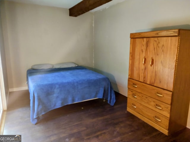 302 Morningside Dr, Clarkesville, GA 30523 - bedroom with dark wood-type flooring and beam ceiling