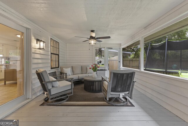 107 Rose Dhu Way, Savannah, GA 31419 - sunroom with outdoor lounge area and a ceiling fan