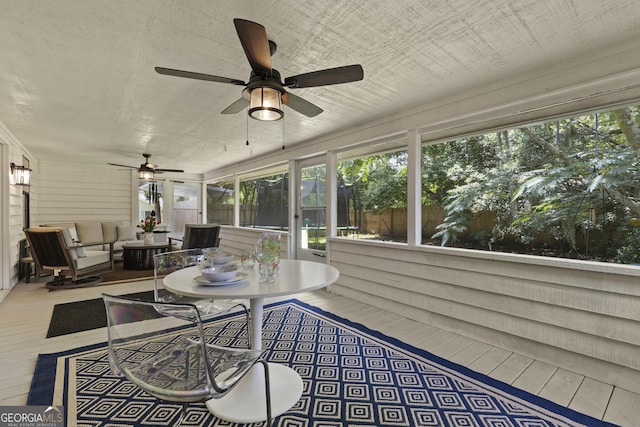 107 Rose Dhu Way, Savannah, GA 31419 - sunroom / solarium with ceiling fan and an outdoor hangout area