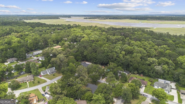 107 Rose Dhu Way, Savannah, GA 31419 - aerial view of property and surrounding area featuring a heavily wooded area