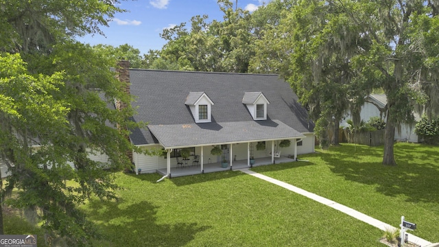 107 Rose Dhu Way, Savannah, GA 31419 - view of front of house with a shingled roof, covered porch, and a chimney