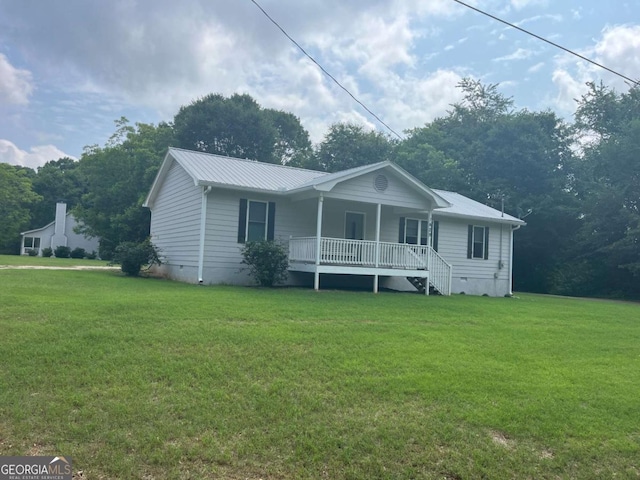 1429 Thyatira Brockton Rd, Jefferson, GA 30549 - ranch-style house with a porch, a front yard, and crawl space