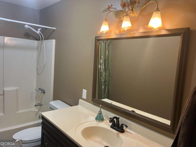 1429 Thyatira Brockton Rd, Jefferson, GA 30549 - bathroom featuring toilet, vanity, and shower / tub combo