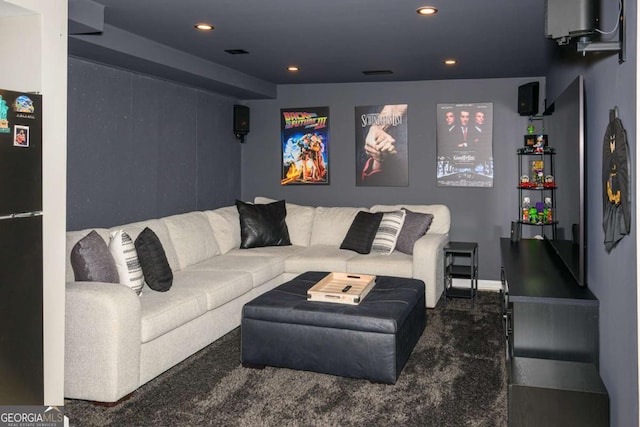 1409 Echo Mill Dr, Powder Springs, GA 30127 - living area featuring carpet floors and recessed lighting