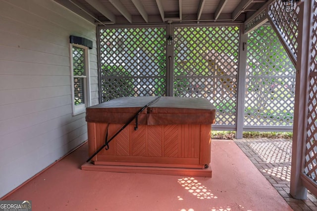 1409 Echo Mill Dr, Powder Springs, GA 30127 - wooden deck featuring a hot tub