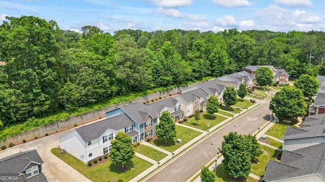 5880 Garden Cir, Douglasville, GA 30135 - aerial perspective of suburban area with a forest