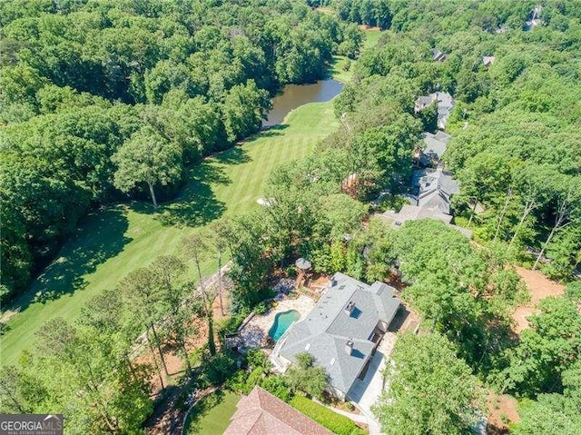 511 Pine Valley Rd SE, Marietta, GA 30067 - aerial view of property's location with a large body of water and a heavily wooded area