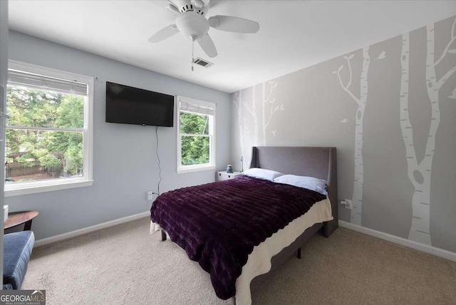 2820 Channing Way, Cumming, GA 30040 - bedroom with carpet floors, baseboards, and ceiling fan