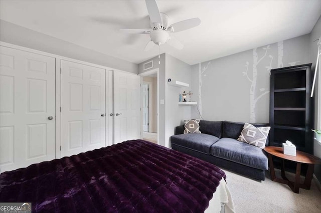 2820 Channing Way, Cumming, GA 30040 - bedroom with carpet, a closet, and a ceiling fan