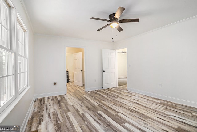 2674 Skylane Dr, Marietta, GA 30062 - unfurnished bedroom featuring wood finished floors, crown molding, and ceiling fan