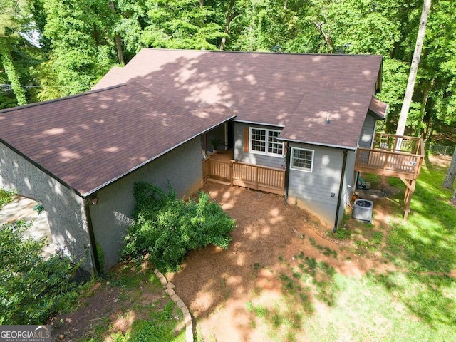 2674 Skylane Dr, Marietta, GA 30062 - view of front of home featuring a deck and roof with shingles