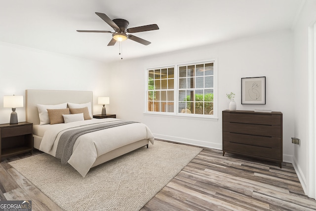 2674 Skylane Dr, Marietta, GA 30062 - bedroom featuring wood finished floors and ceiling fan