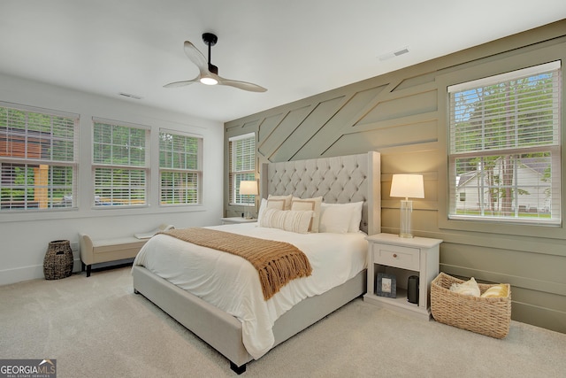 140 S Alexander Creek Rd, Newnan, GA 30263 - carpeted bedroom with ceiling fan and baseboards