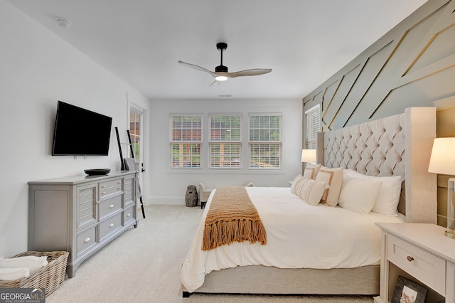 140 S Alexander Creek Rd, Newnan, GA 30263 - bedroom featuring carpet, baseboards, and a ceiling fan