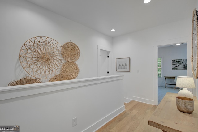 140 S Alexander Creek Rd, Newnan, GA 30263 - hallway with light wood finished floors, recessed lighting, and baseboards