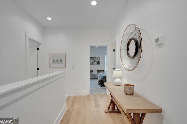 140 S Alexander Creek Rd, Newnan, GA 30263 - hall featuring light wood-type flooring, recessed lighting, and baseboards