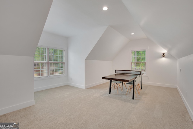 140 S Alexander Creek Rd, Newnan, GA 30263 - carpeted office featuring lofted ceiling, baseboards, and recessed lighting