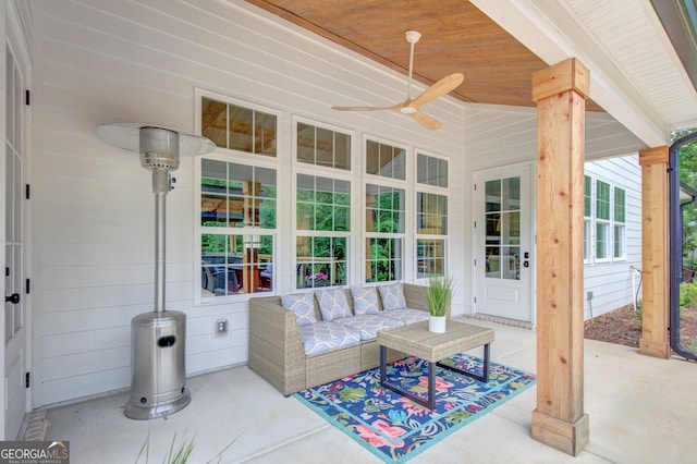 140 S Alexander Creek Rd, Newnan, GA 30263 - view of patio / terrace with ceiling fan and an outdoor living space