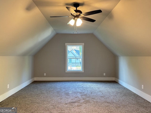 5680 Mack Way, Gainesville, GA 30506 - bonus room featuring dark colored carpet, a ceiling fan, and lofted ceiling