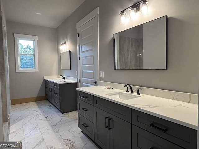 5680 Mack Way, Gainesville, GA 30506 - full bath featuring marble finish flooring and two vanities