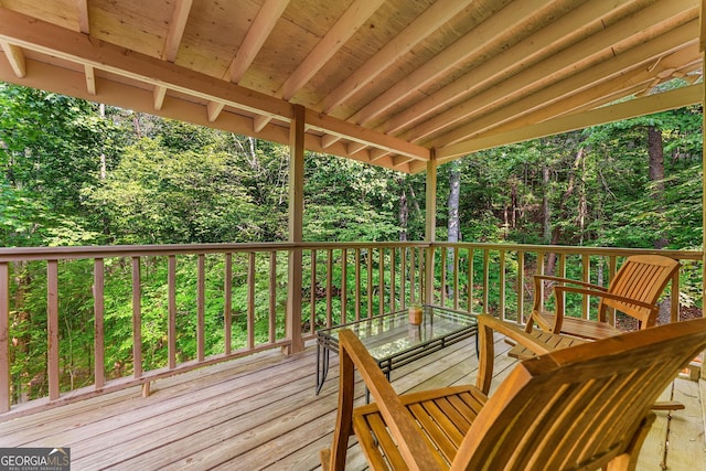 367 Woodbrier, Sautee Nacoochee, GA 30571 - wooden deck with a forest view