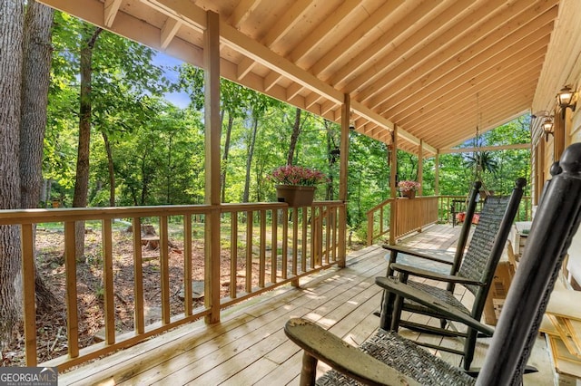 367 Woodbrier, Sautee Nacoochee, GA 30571 - wooden deck with view of wooded area
