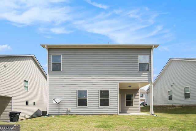 113 Waterside Dr, Calhoun, GA 30701 - rear view of property featuring a patio, a lawn, and central air condition unit